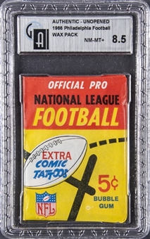 1966 Philadelphia Football Unopened Five-Cent Wax Pack – GAI NM-MT+ 8.5